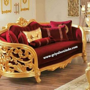 Sofa Ukir Mewah Gold